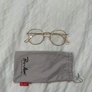 Pro Acme round eye glasses with gold detail